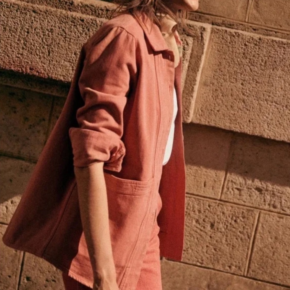 Sézane Will Jacket Blush Denim Size Small